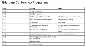 Edu-larp conference 2023 program