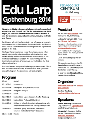 Edu-larp conference 2014 program