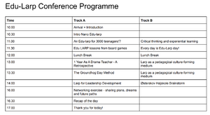 Edu-larp conference 2023 program
