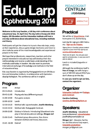 Edu-larp conference 2014 program