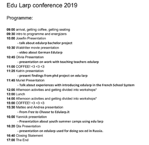 Edu-larp conference 2019 program