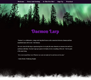 Frontpage of the Daemon website